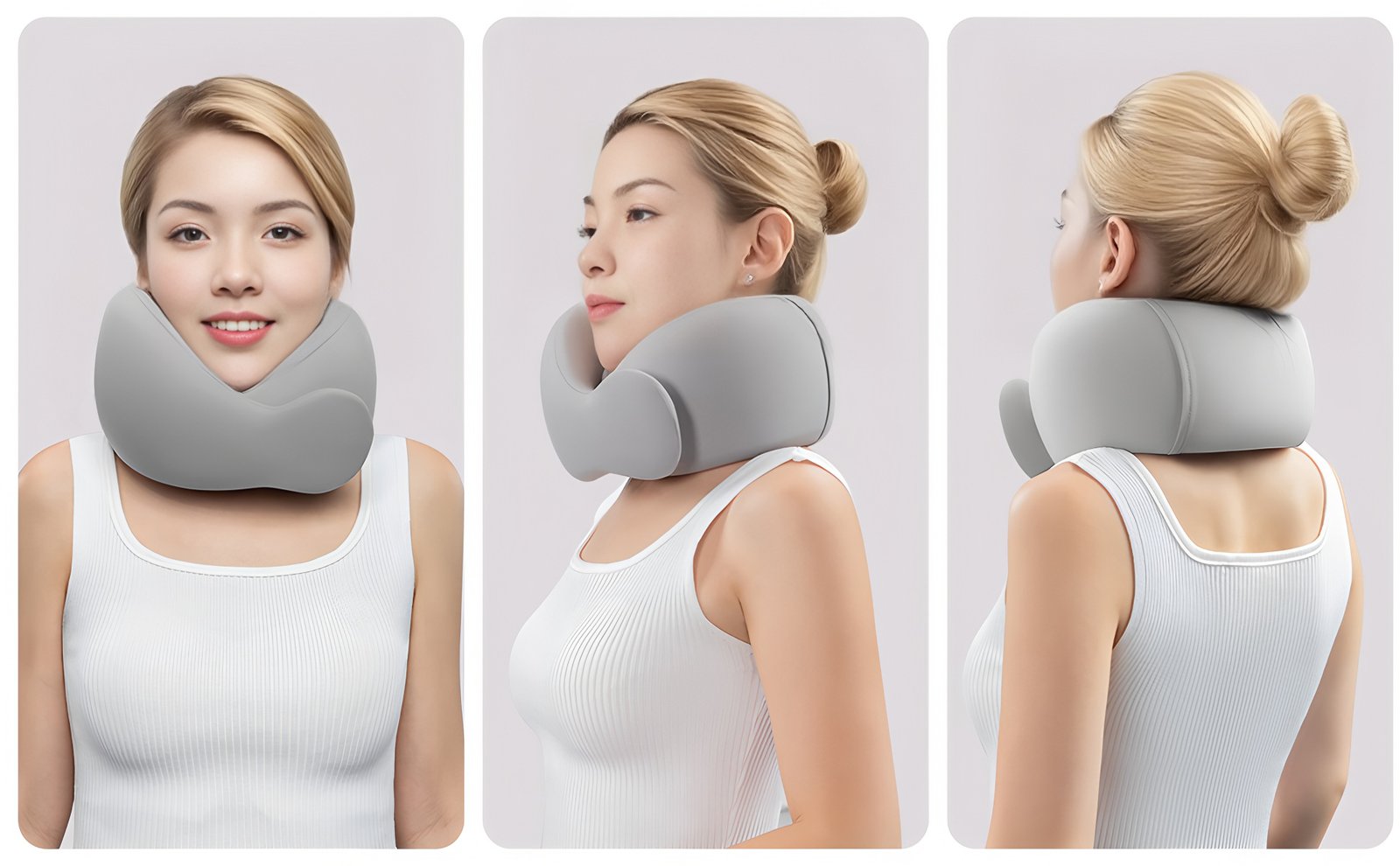 ravel Neck Pillows for Airplanes and Long-Haul Flights, Memory Foam Adjustable 360° Head Support with Asymmetrical Sides, Includes Travel Bag - Image 9