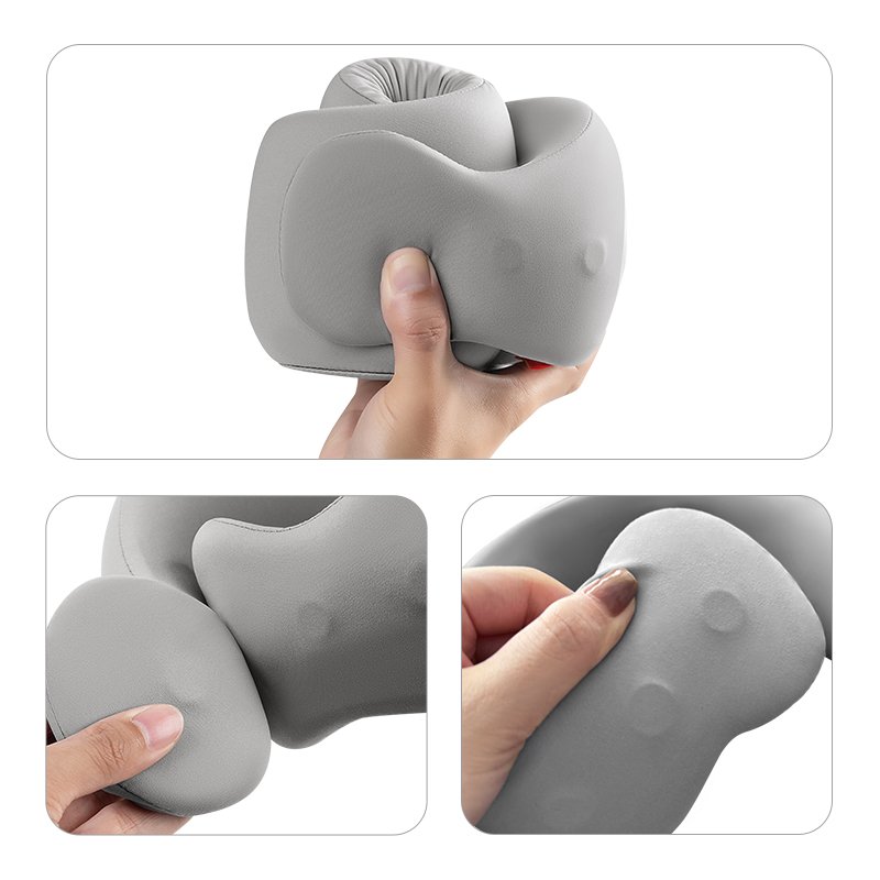 ravel Neck Pillows for Airplanes and Long-Haul Flights, Memory Foam Adjustable 360° Head Support with Asymmetrical Sides, Includes Travel Bag - Image 7
